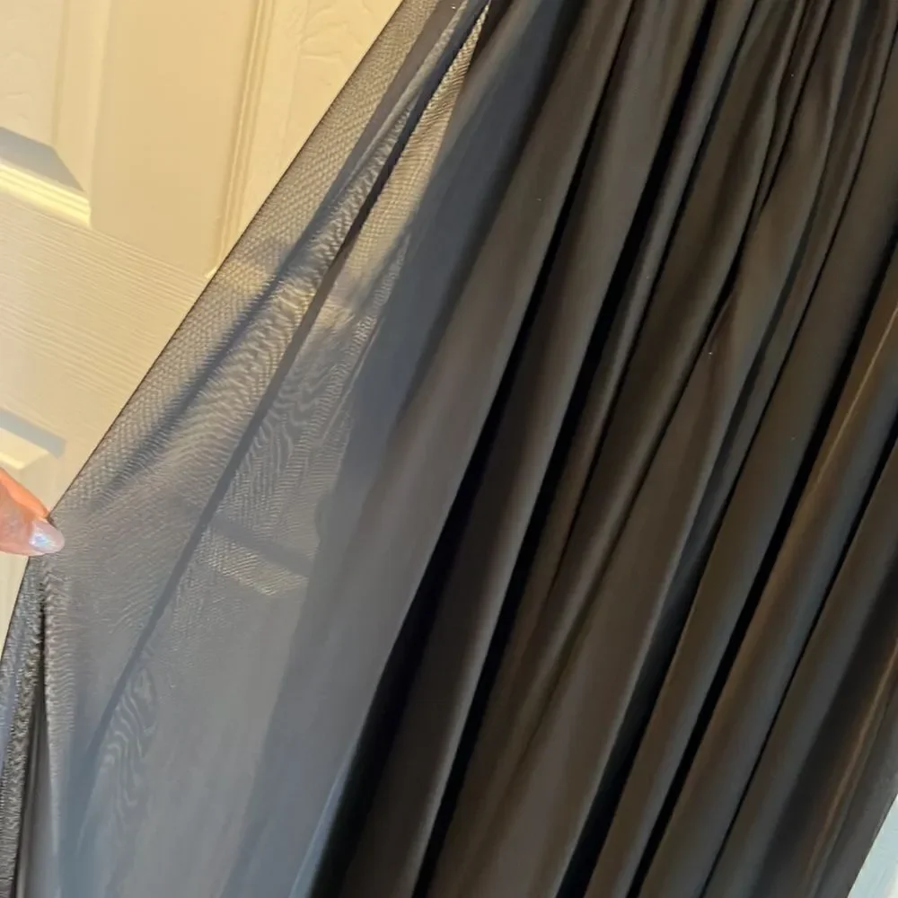 Kleinfeld Sleeveless A-Line/Princess Off The Shoulder Floor Length Dress Black - Picture 12 of 16